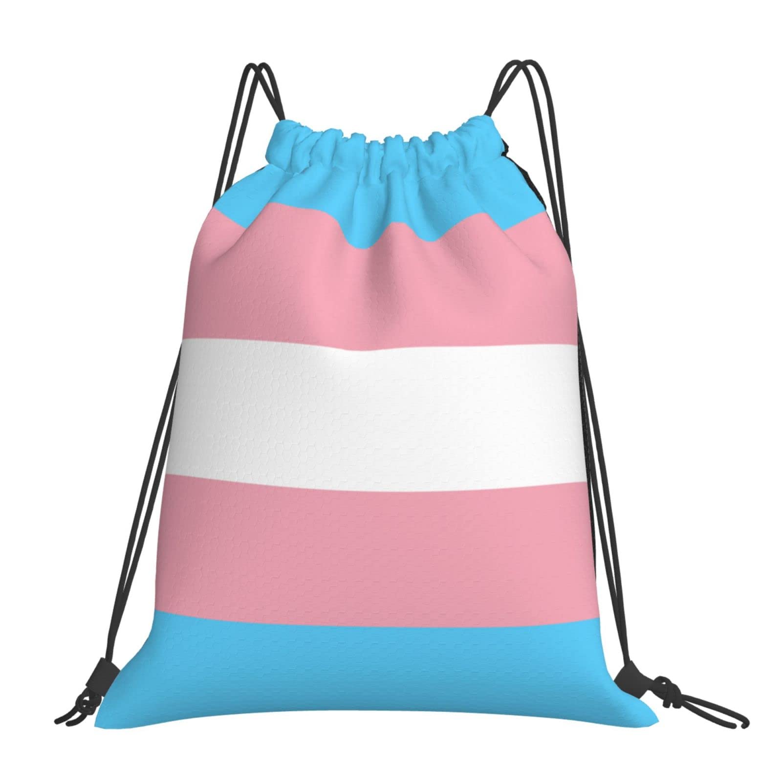 AIMASTZ Transgender Pride Flag Unisex Drawstring Backpack Bag Sport Gym Dance Travel Sackpack