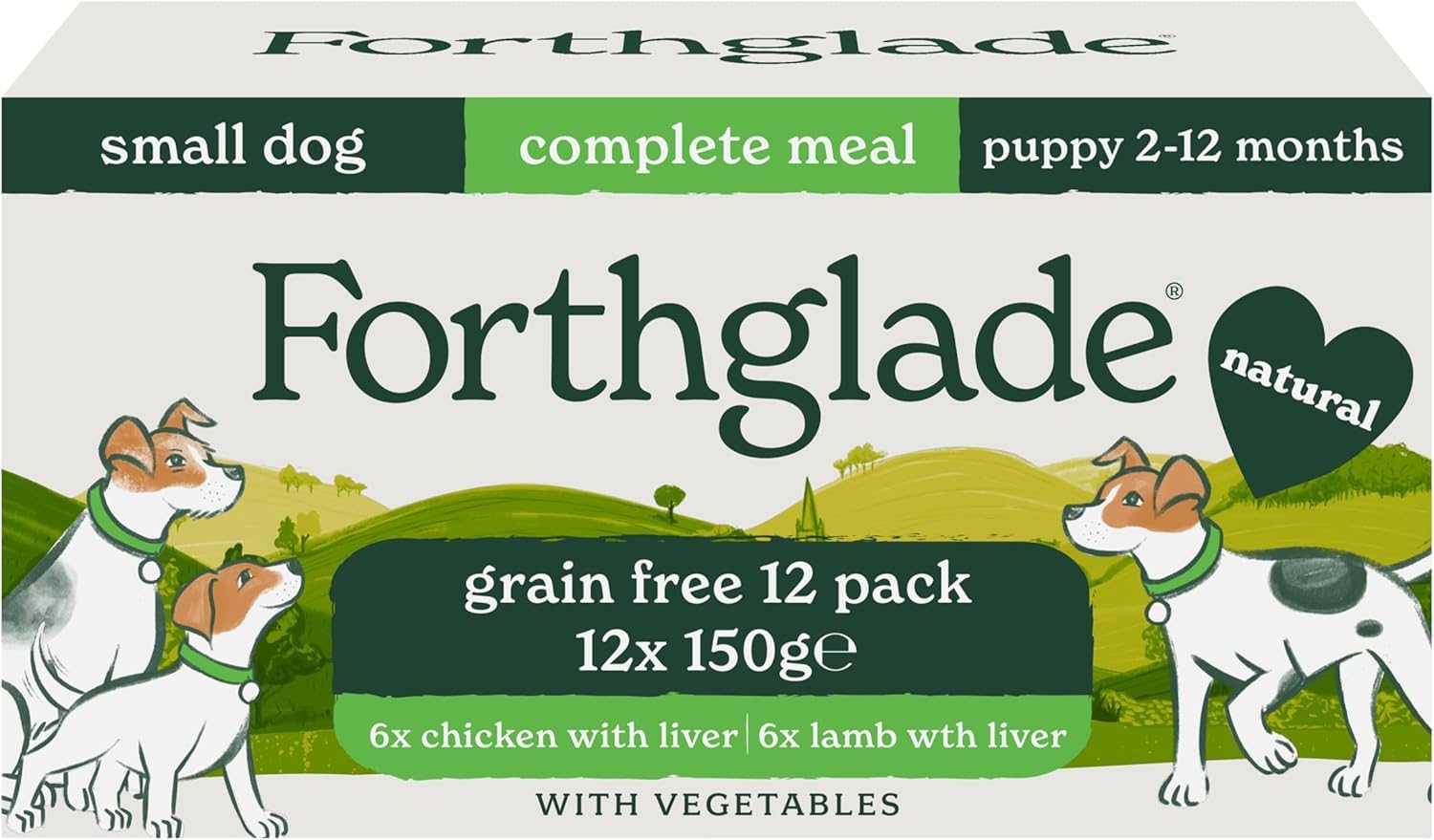 Forthglade Grain | Free Lamb With Liver & Chicken With Liver Puppy Dog Food - 12 X Trays