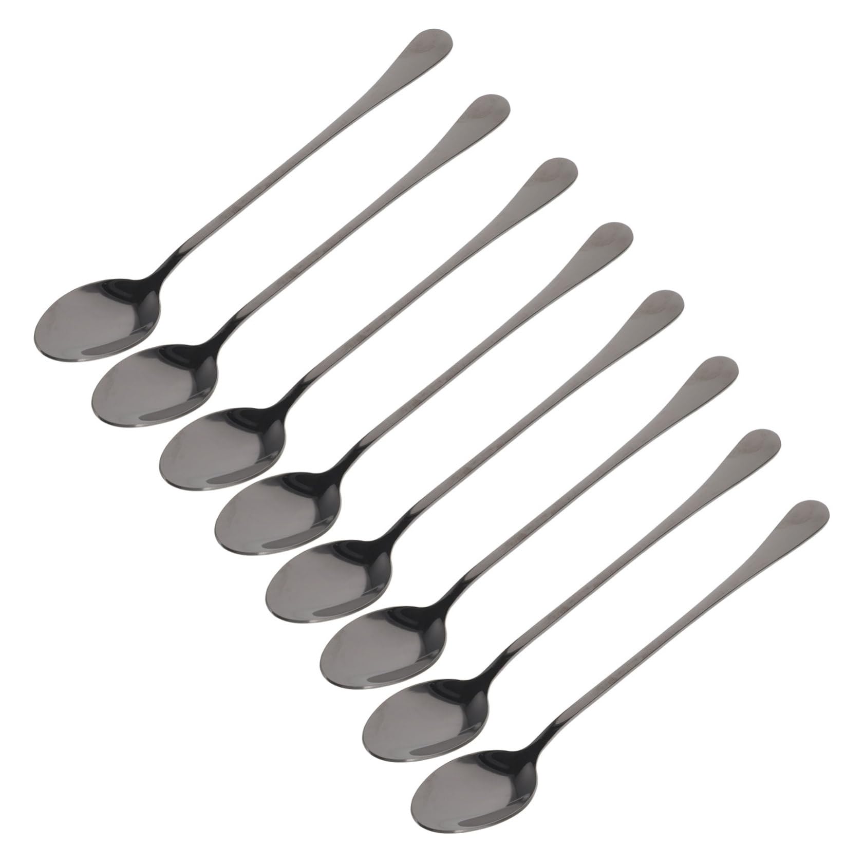 Alipis Long Handle Mixing Spoons 8-piece Ice Tea Coffee Stirrer Set Stainless Steel Smooth and Easy to Clean