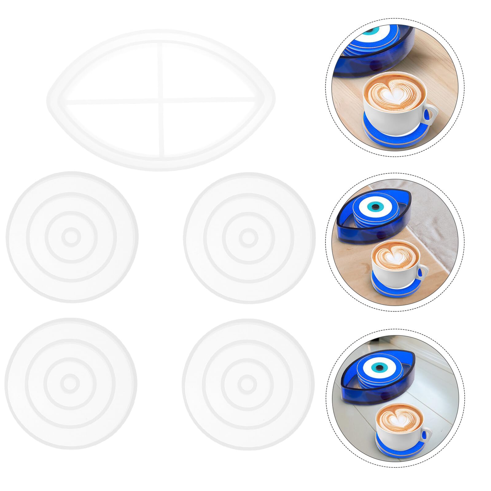 Angoily 10 Pezzi Stampi Silicone per Contenitori e Sottobicchieri DIY Flessibili e Riutilizzabili per Conservare Gioielli e Decorare la Scrivania