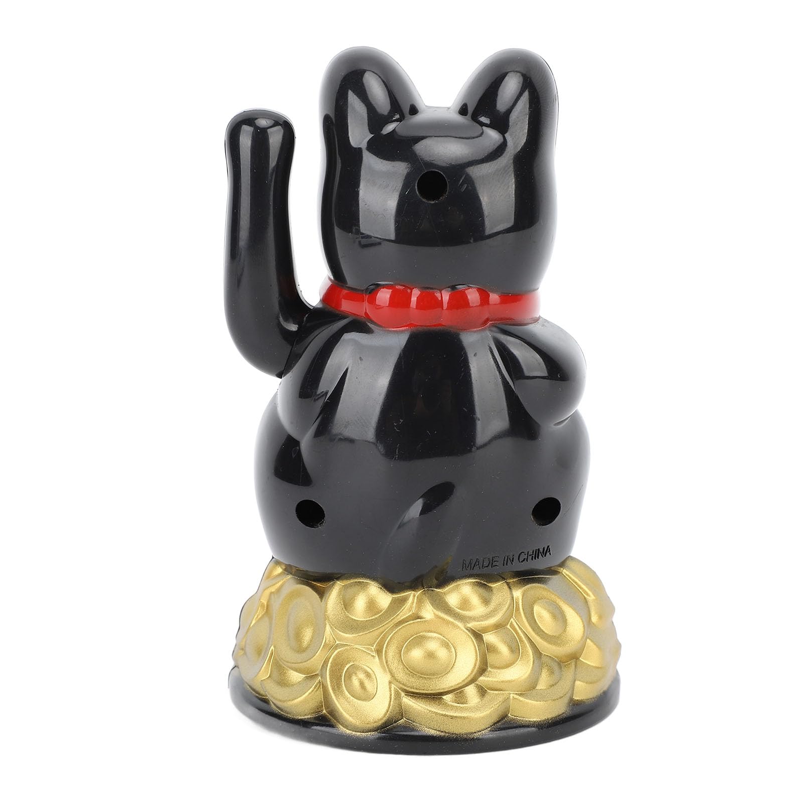 Greensen Maneki Neko Machający Kot, Zasilany Bateriami, Talizman Szczęścia, Śliczna Figurka Dekoracyjna na Biurko, Akcesoria do Mieszkania, 10,5 cm
