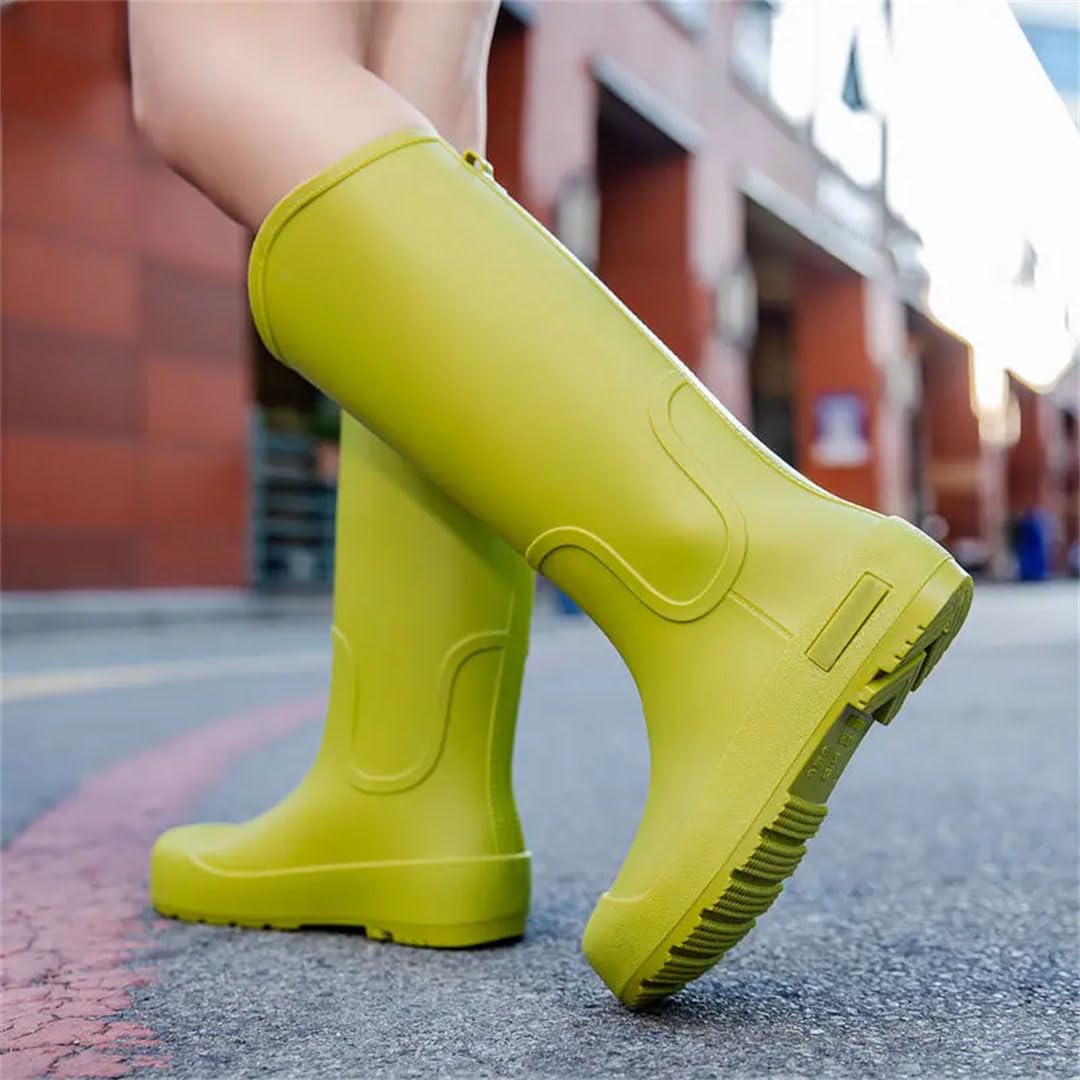 Stivali alti da donna per adulti, alla moda, antiscivolo, da lavoro, scarpe lunghe in gomma