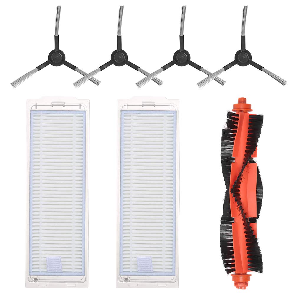 JJmooerReplacement Roll Brush, Vacuum Replacement Accessory Main Brush & Side Brush & Filter Compatible with MIJIA STYJ02YM Vacuum Cleaner Brushes Robot Vacuums Kit Quality Sweeper Replacement