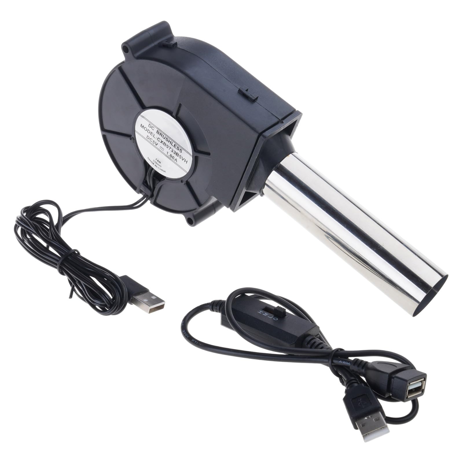 Tsophreniq 9733 5V Outdoor Barbecue Airflows Boosters Three Speed USB Blower Fan Suitable for Firewood Stove and Camping Essential Multi Speed Charcoal Grill Fan