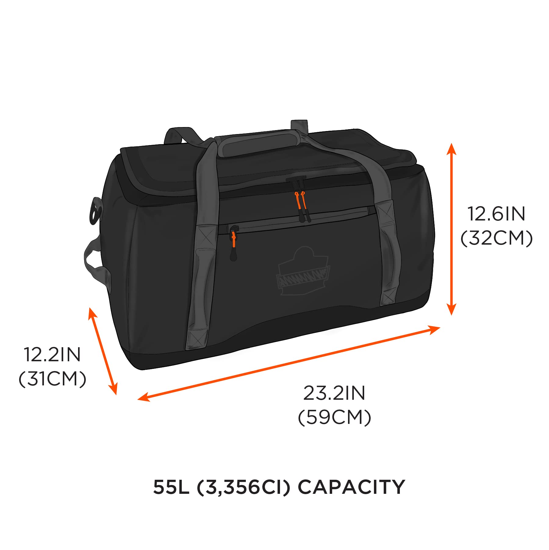 Ergodyne Wasserabweisender Seesack, schwarz, S, Wasserabweisender Seesack