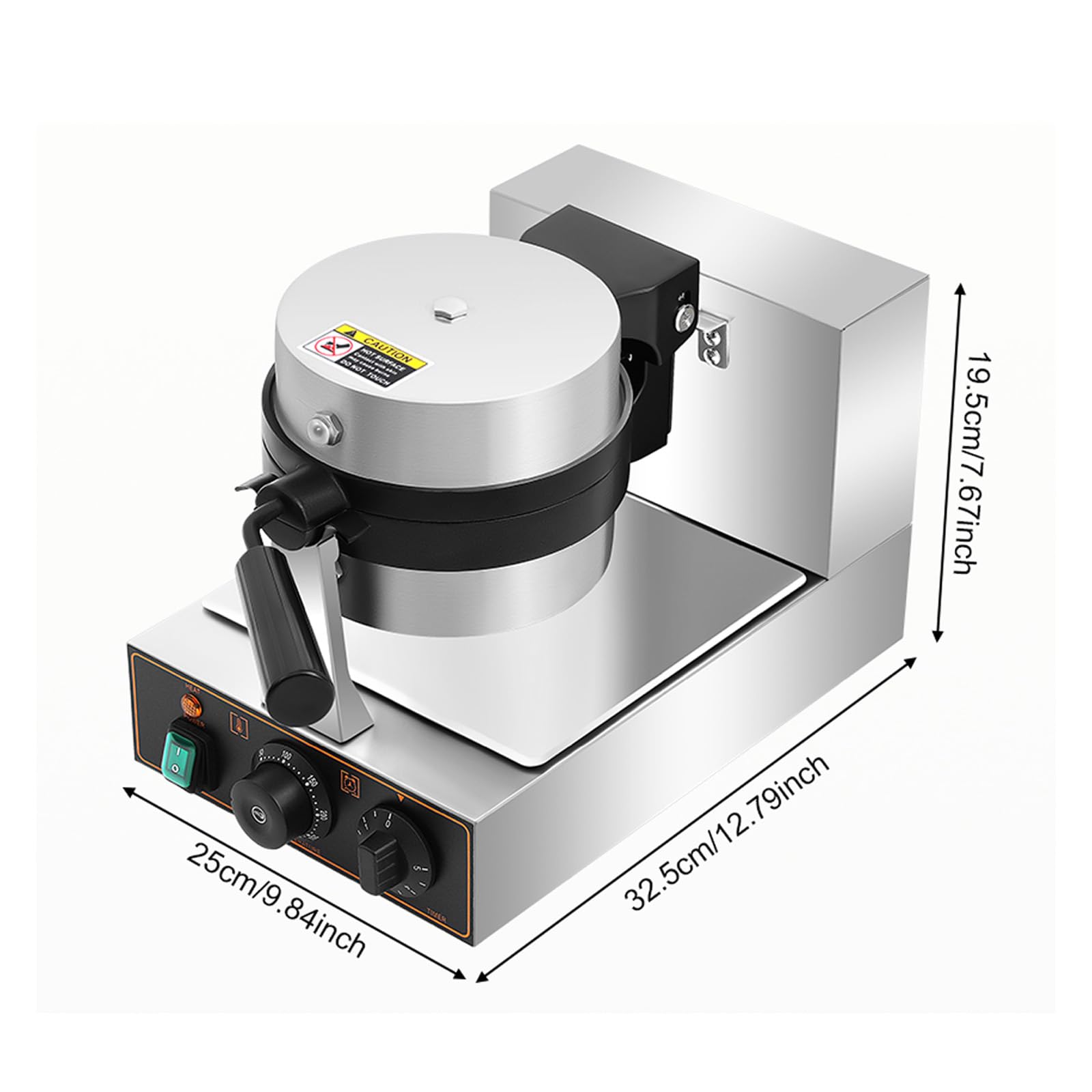 Burger Maker Machine, 110V 1.2KW Burger Waffle Maker with Adjustment Temperature & Time, Double-Sided Thermostatic Heating, Non-Stick Coating Burger Waffles Baking Machine for Home Kitchen, Restaurant