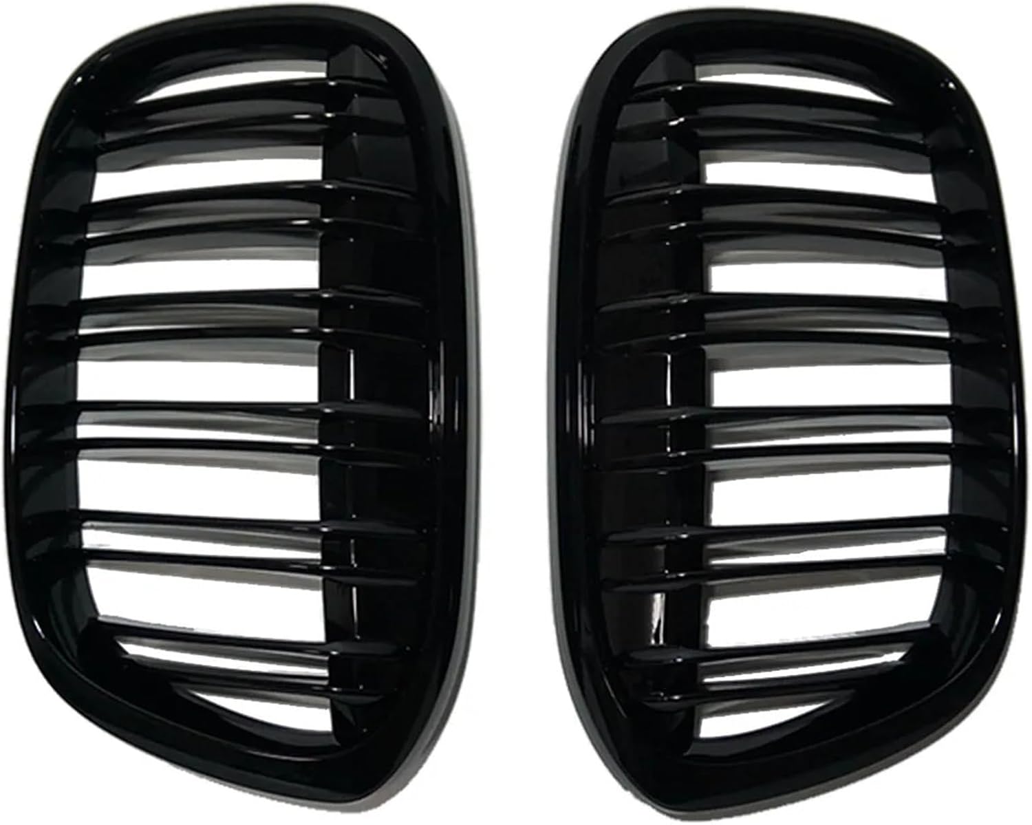 Car Front Bumper Grill Racing Grille Compatible with BMW X1 F48 F49 2016-2019 XDrive Double Line Slat Grills M Style 51117383363 51117383364