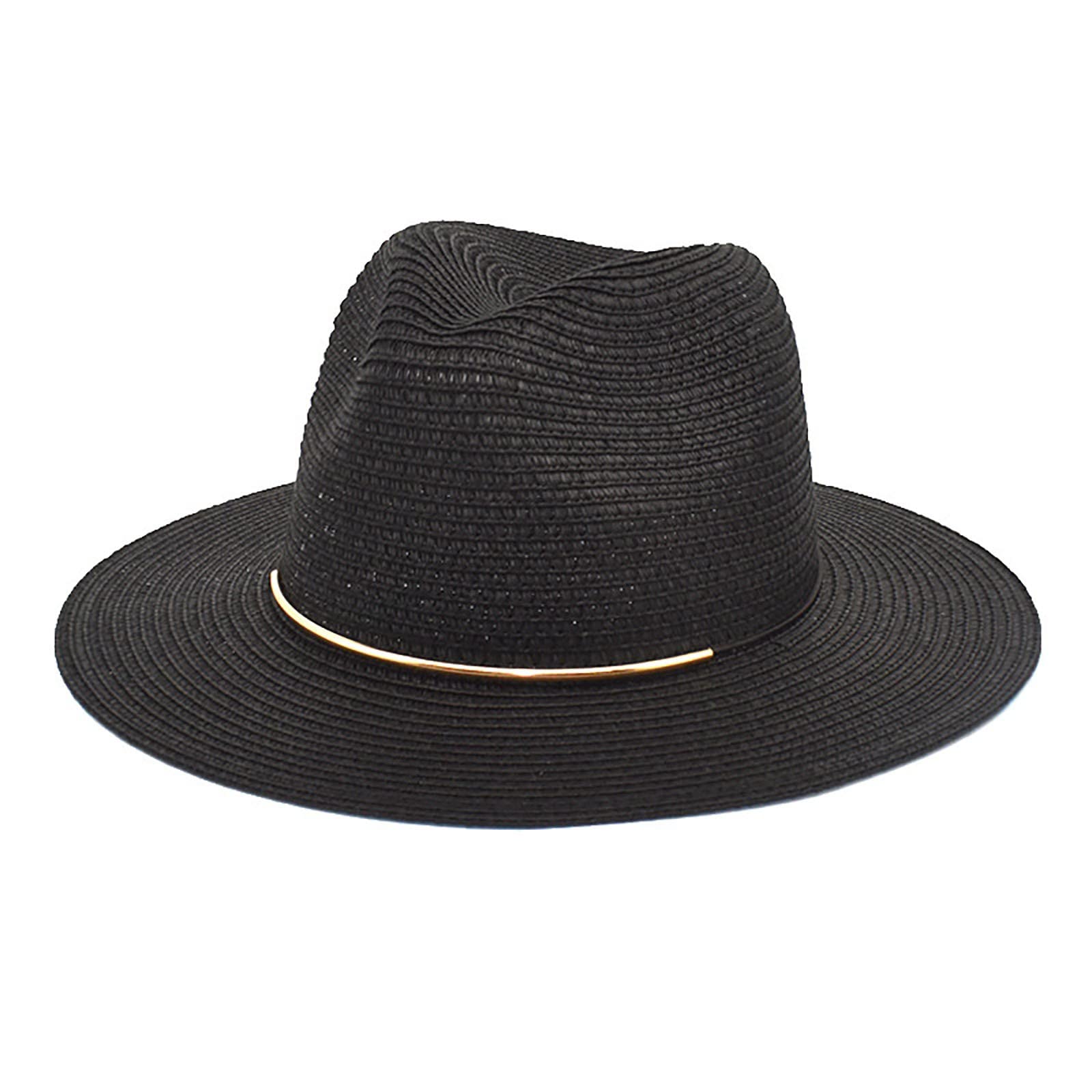 BOTCAM Sombrero de pescador negro rojo para hombre y sombrero de paja de verano para viajes al aire libre sombrilla sol sombrero de paja británico sombrero de jazz sombrero de pescador sombrero de