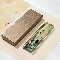 書道具 粉彩色絵『人物風景図』透かし彫り文鎮 文房具 飾り置物★時代物★ 書道具 粉彩色絵『人物風景図』透かし彫り文鎮 文房具 飾り置物☆時代物