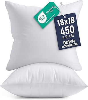 Utopia Bedding 装饰靠垫 (2个装) - 白色 18 x 18 英寸