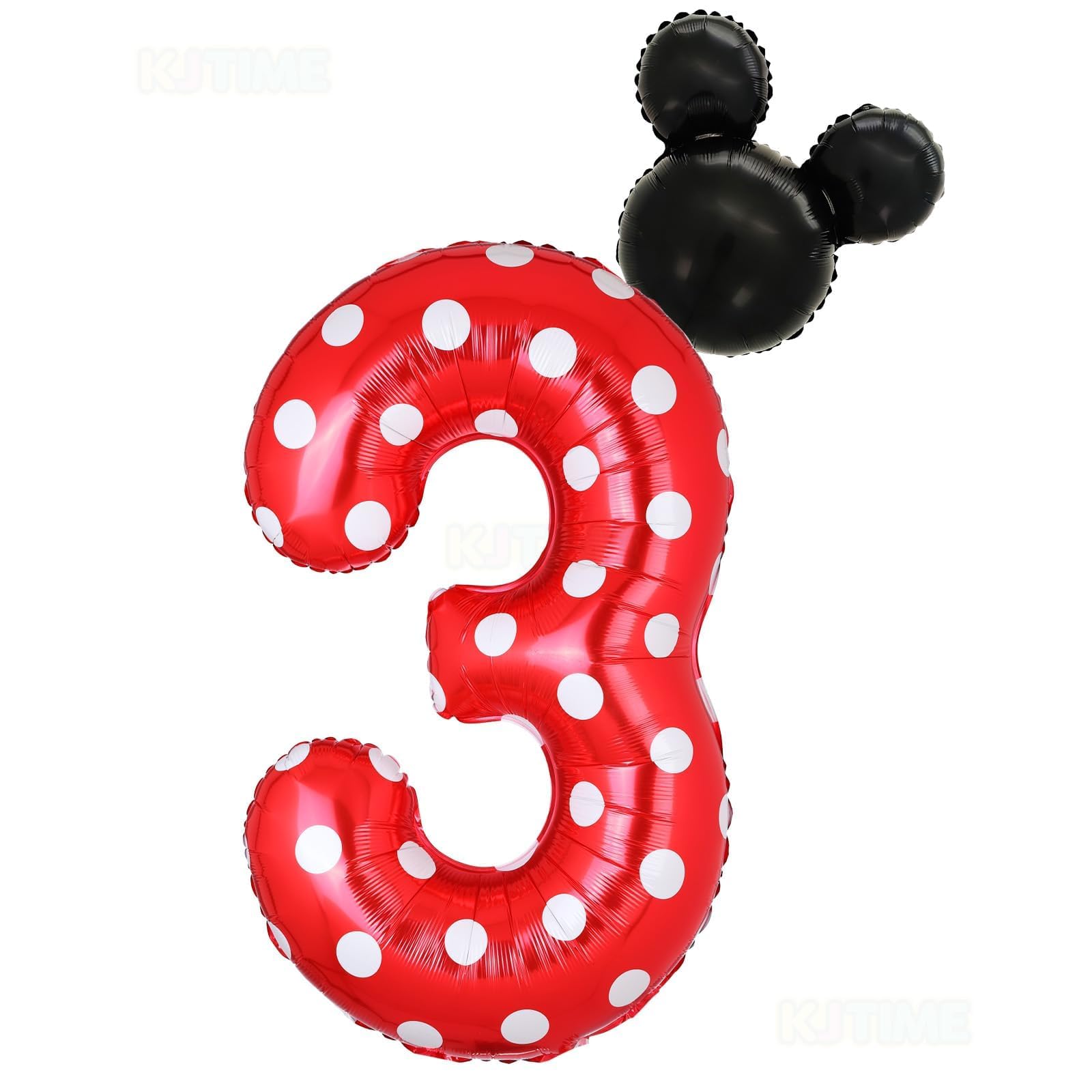 40 Inch Number 3 Foil Balloon Red Polka Dot for 3rd Birthday Kids Balloons Party Supplies Decorations