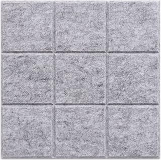 NUOBESTY 4pcs Felt Board Tiles, Wall Notice Memo Bulletin Boards Square Felt Pin Board Photos Display Boards for DIY Home Office School Decorations Grey