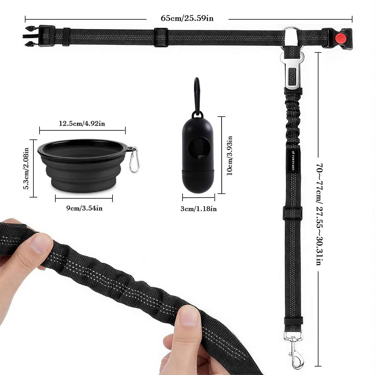 PAWPUBBY Dog Car Seat Belt - Adjustable Pet Safety Harness, Crash Tested Vehicle Restraint for Small Medium Large Dogs, Vehicle Seatbelt Clip & Tangle-Free Design for Safe Travel (Lake Green+Black) - image 2