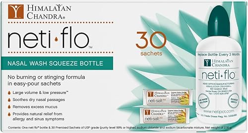 Miniatura 3 de Himalayan Neti Flo - Botella de lavado nasal con 30 sobres, 10 onzas