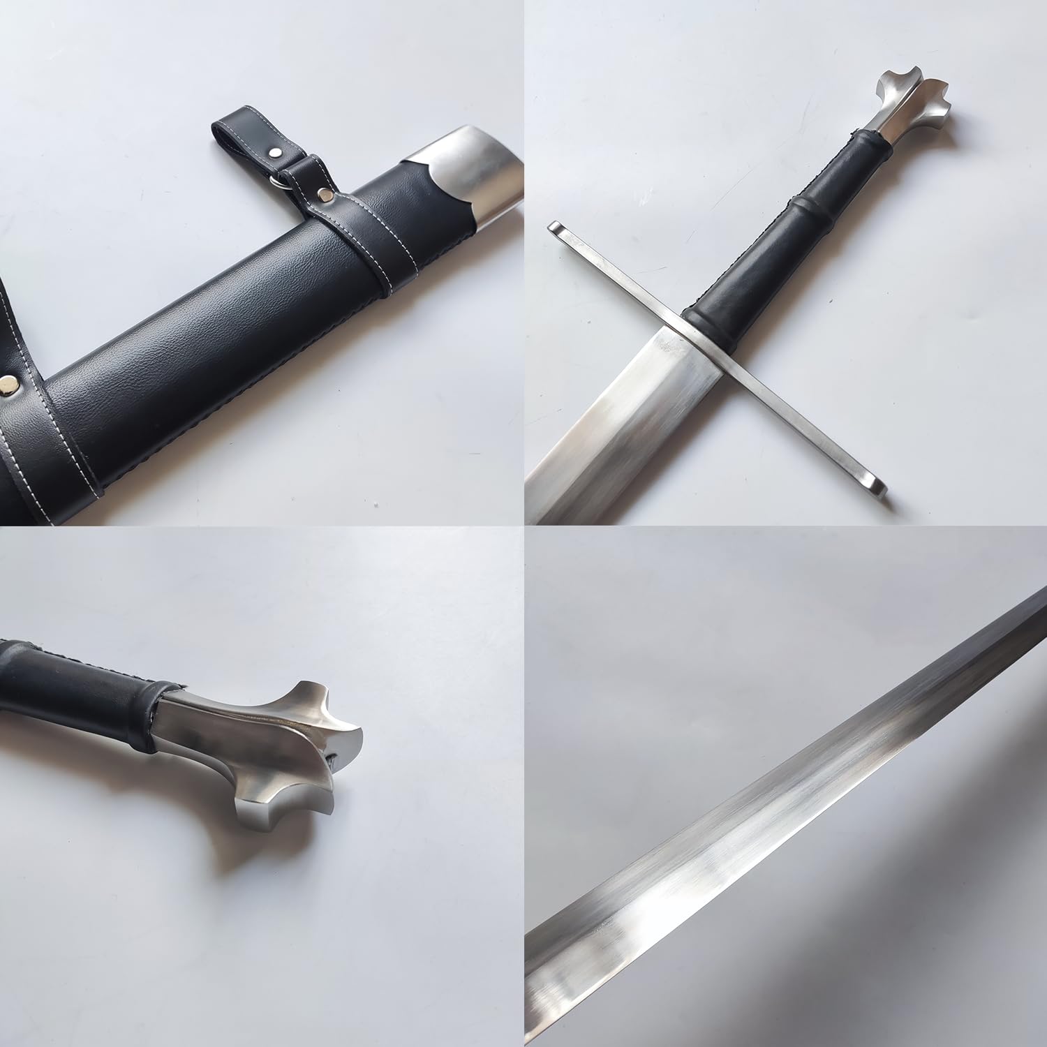 123 cm mittelalterliches schwarzes westliches Langschwert mit Scheide für den Außenbereich, zum Üben, für die Sammlung