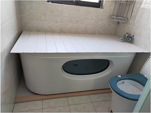Cubierta plegable de plástico de PVC para tina, bandeja de baño, tapa de baño a prueba de polvo, cubierta aislante duradera para spa, baño y ducha,