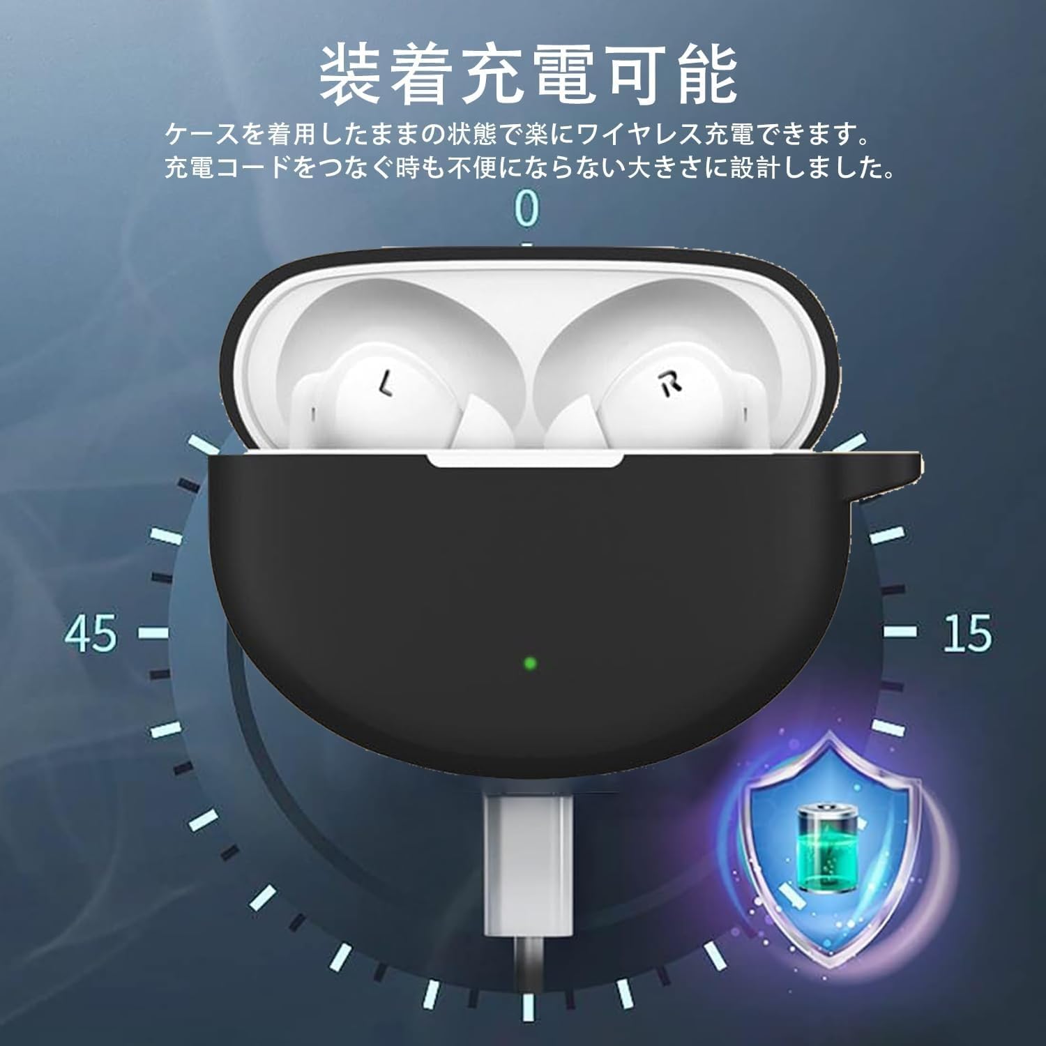 Dl3 Mobilak Compatible with Oppo Enco Air3 Pro Case Cover, Soft Silicone Shockproof Protective Case Wireless Earbuds with Carabiner, Front LED Visible (Black)