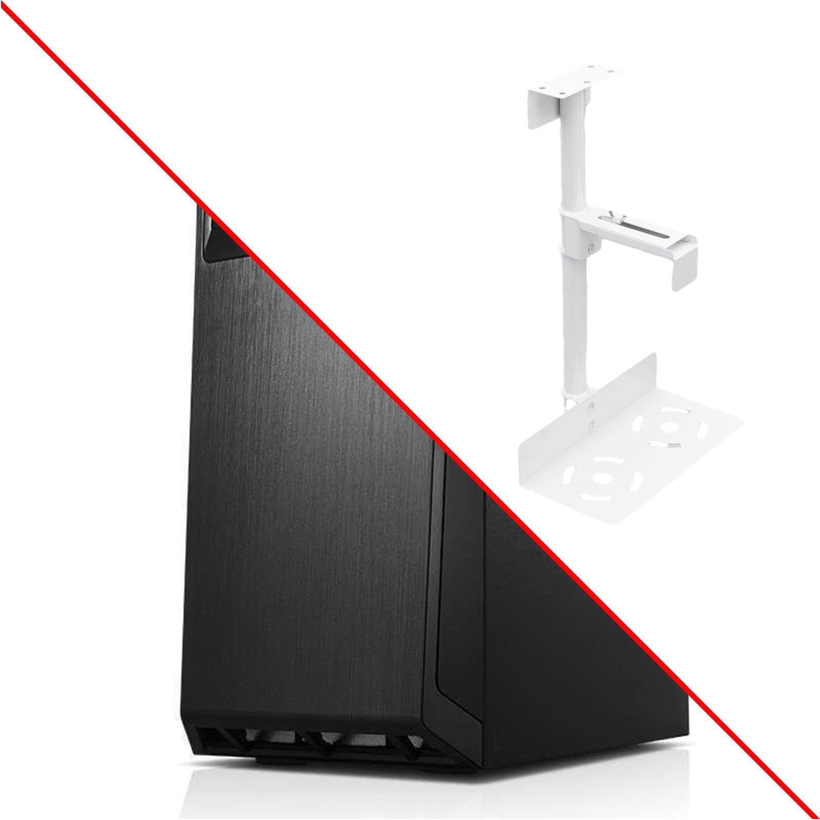 Supporto per Case Computer Staffa Universale Supporto Sospeso sotto Scrivania Regolabile in Metallo Robusto per Montaggio a Parete Adatto per Ufficio, Bianco Girevole