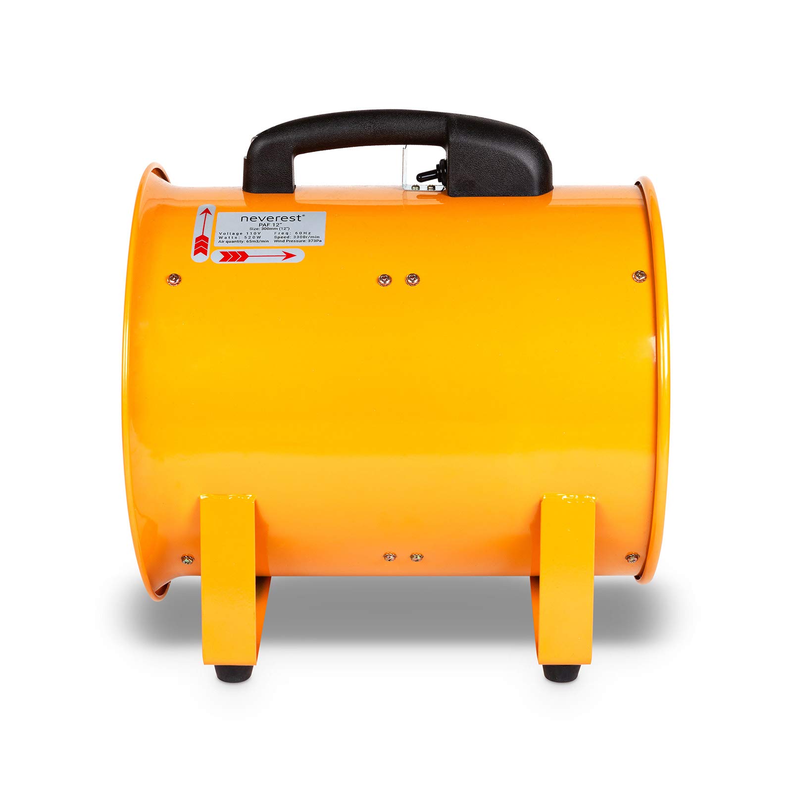 Neverest - Portable Exhaust Fan With Hose Utility Blower 12 Inch with 32 Ft Strong PVC 2-ply Vinyl Ducting Hose and 2300 Cfm 3300 Rpm 373 Pa 520 W Portable Air Blower Ventilator Fan