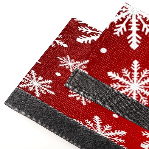 Image of Pardick Christmas Red Snowflakes Refrigerator Door Handle Covers Set of 2Xmas Decor Washable Fridge Dishwasher Mocrowave Oven Door Decor Handle Cover Keep Your Kitchen Appliance Holiday Decorate