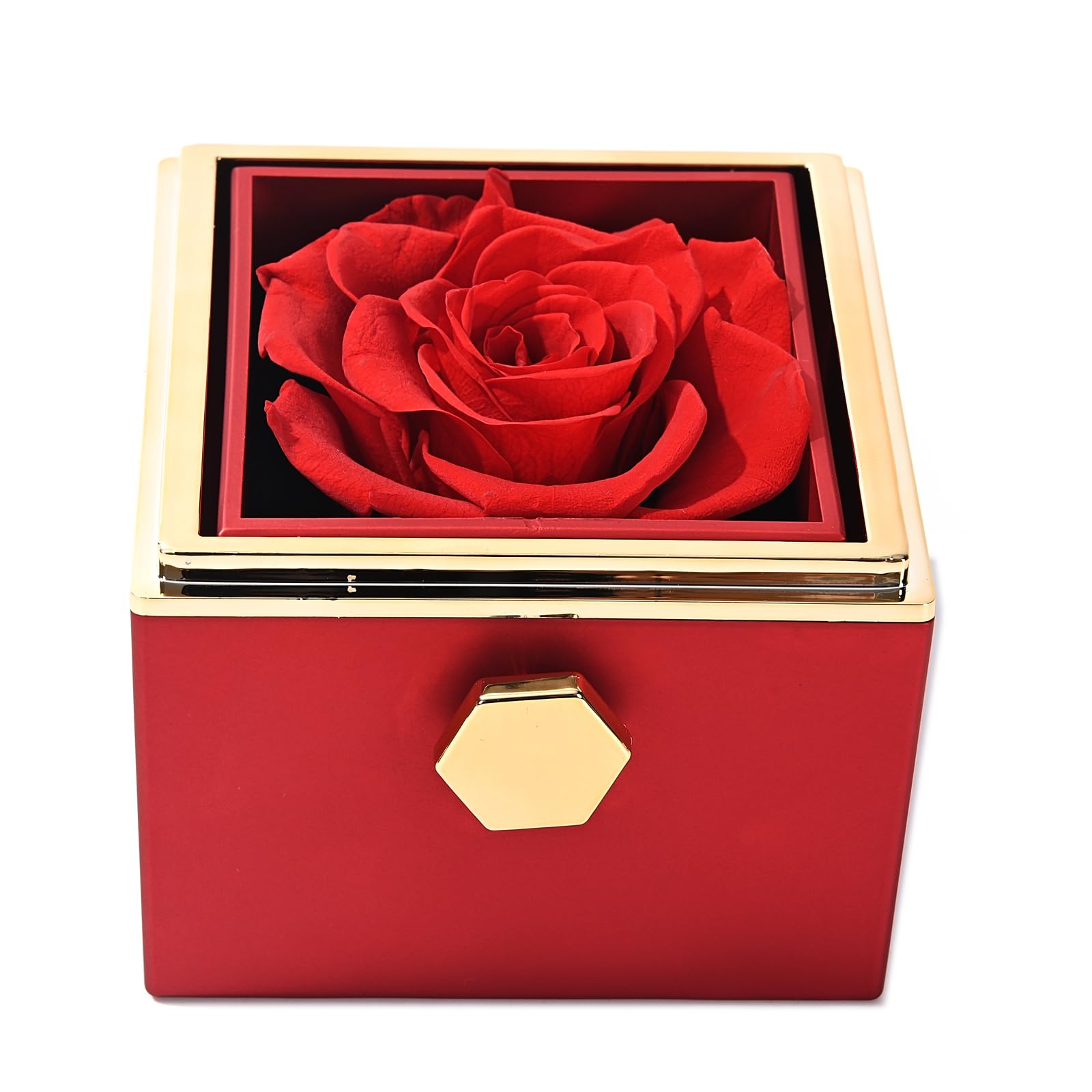 Eternal Natural Rose Box with Necklace Engraved & Real Rose, Forever Flower Rose, Preserved Natural Rose in a Box, Eternally Rose Gift Box and Custom Heart Necklace for Girlfriend