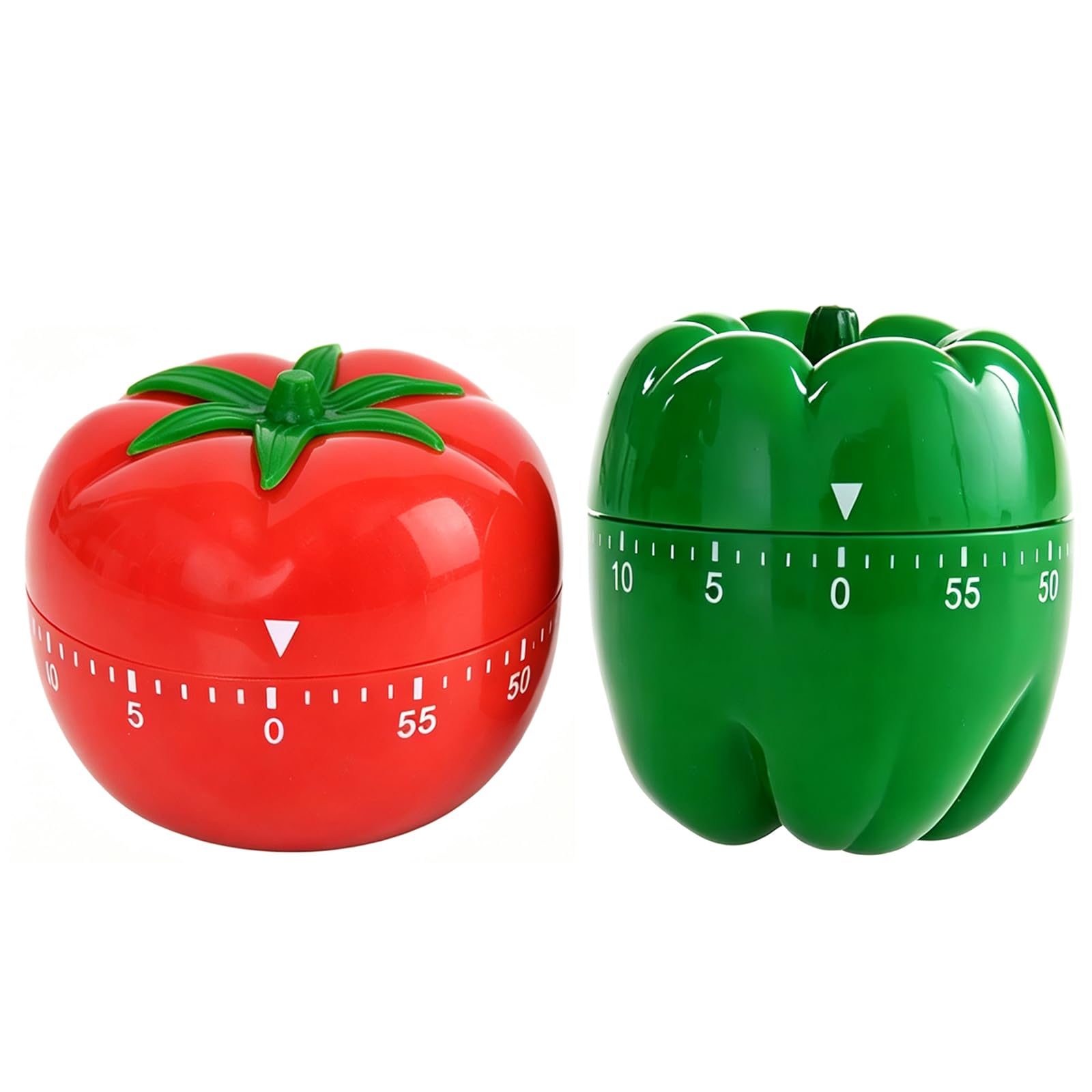 Vegetable Timer Set, 2-Pack Tomato & Green Pepper Mechanical Timer