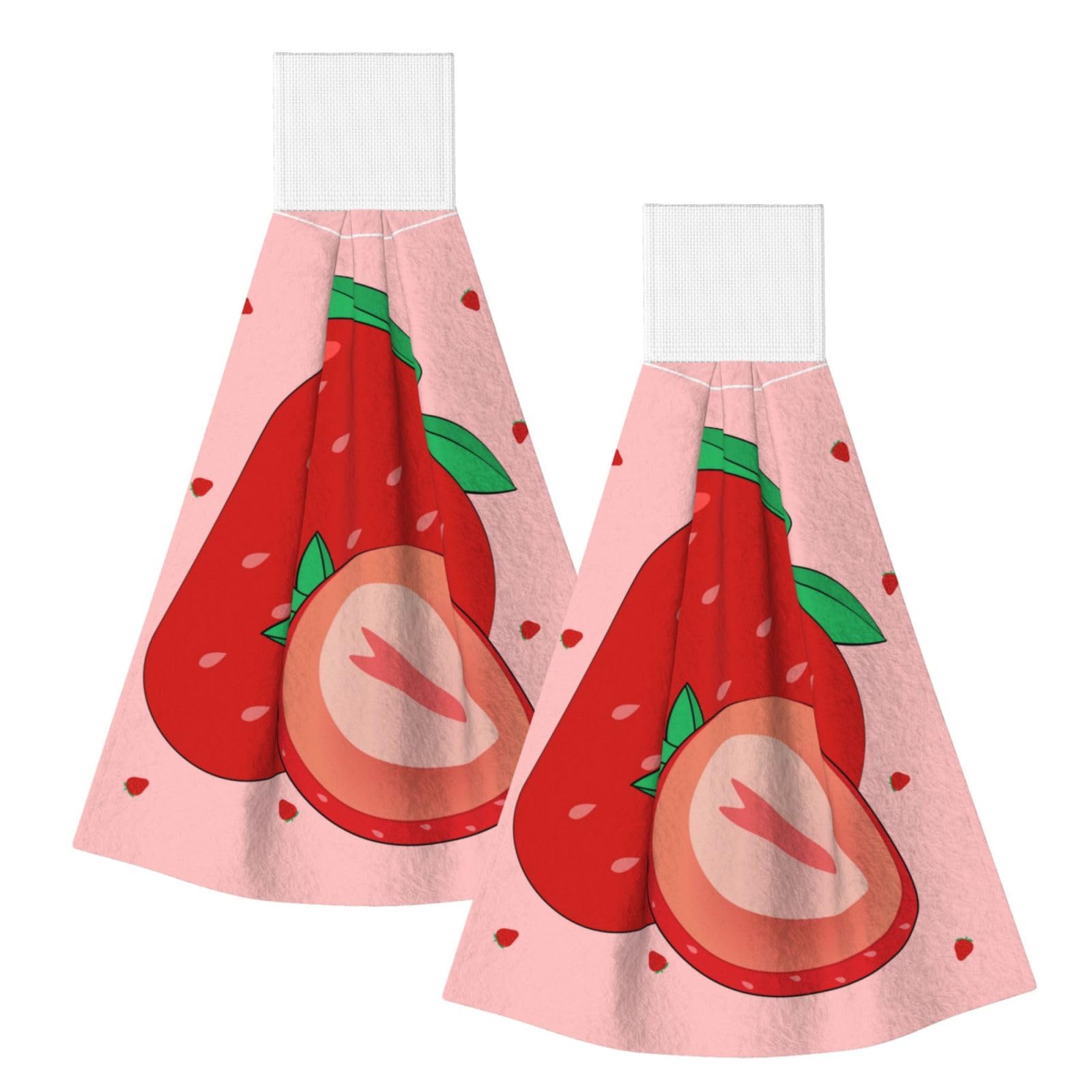 cartoon strawberry Highly Absorbent Dish Towels Soft Coral Fleece Wipe