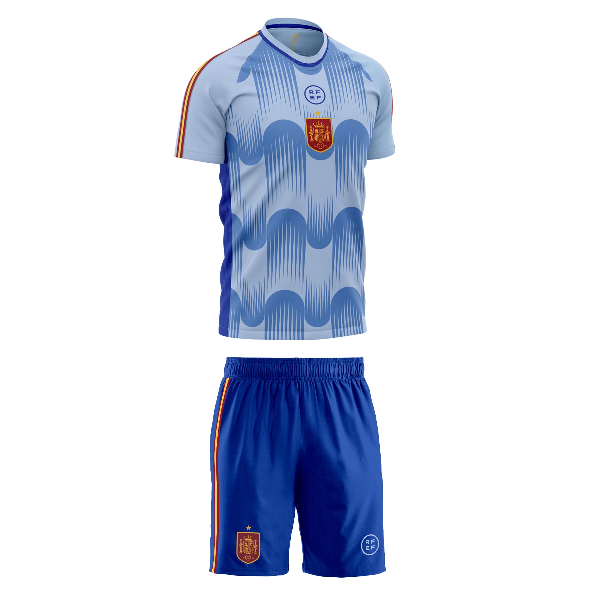 smartketing Mini Kit Oficial Selección Española de Fútbol | Segunda Equipacion España Mundial 2022-Pedri Dorsal 10 | Talla 6 Años Minikit, Juventud Unisex, Azul