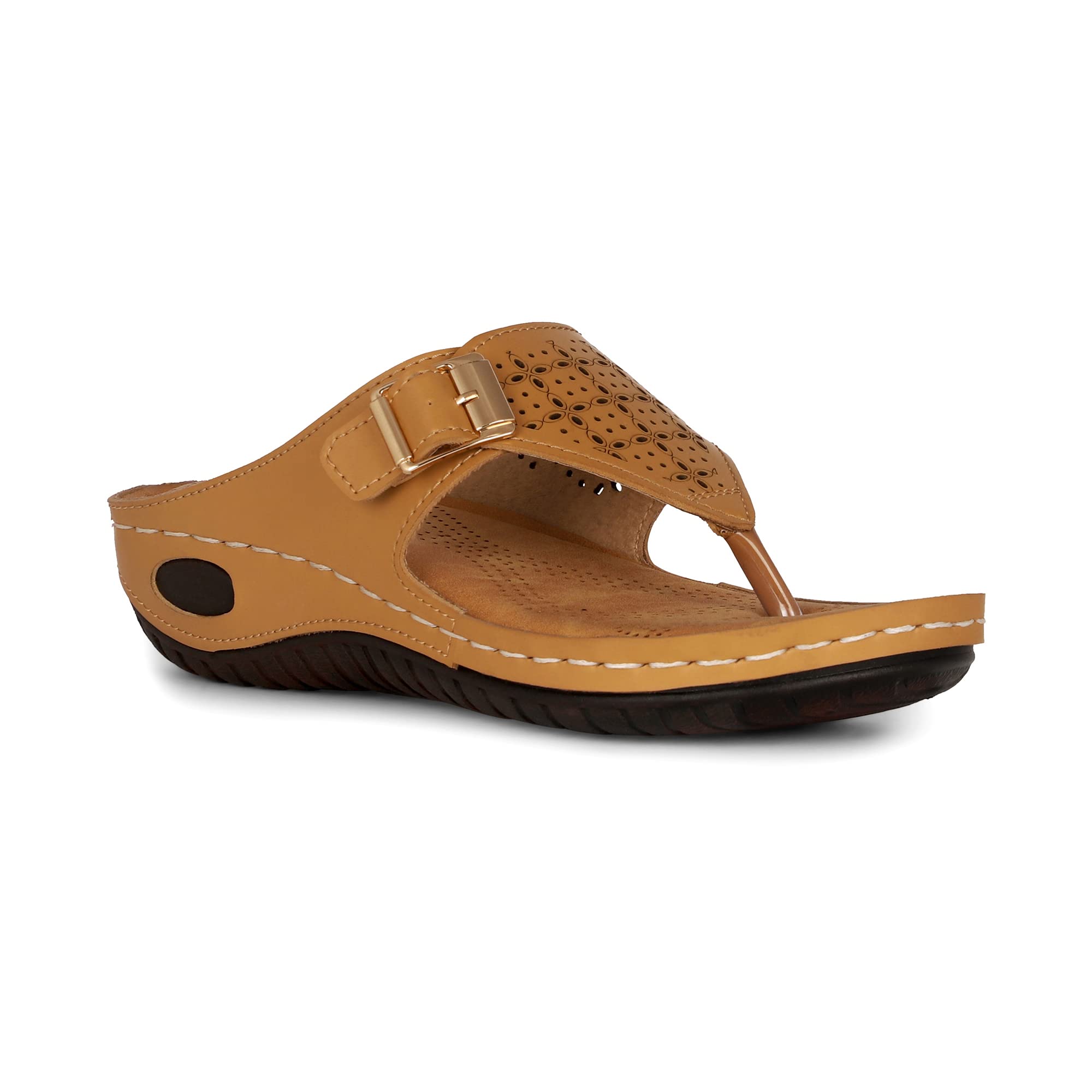 Feet First T Strap Women Slippers Light Weight, Soft Footbed, Comfortable and Stylish, Suitable for Knee Pain, Diabetic and Orthopedic Footwear (B09NRK4672) Amazon Price History, Amazon Price Tracker