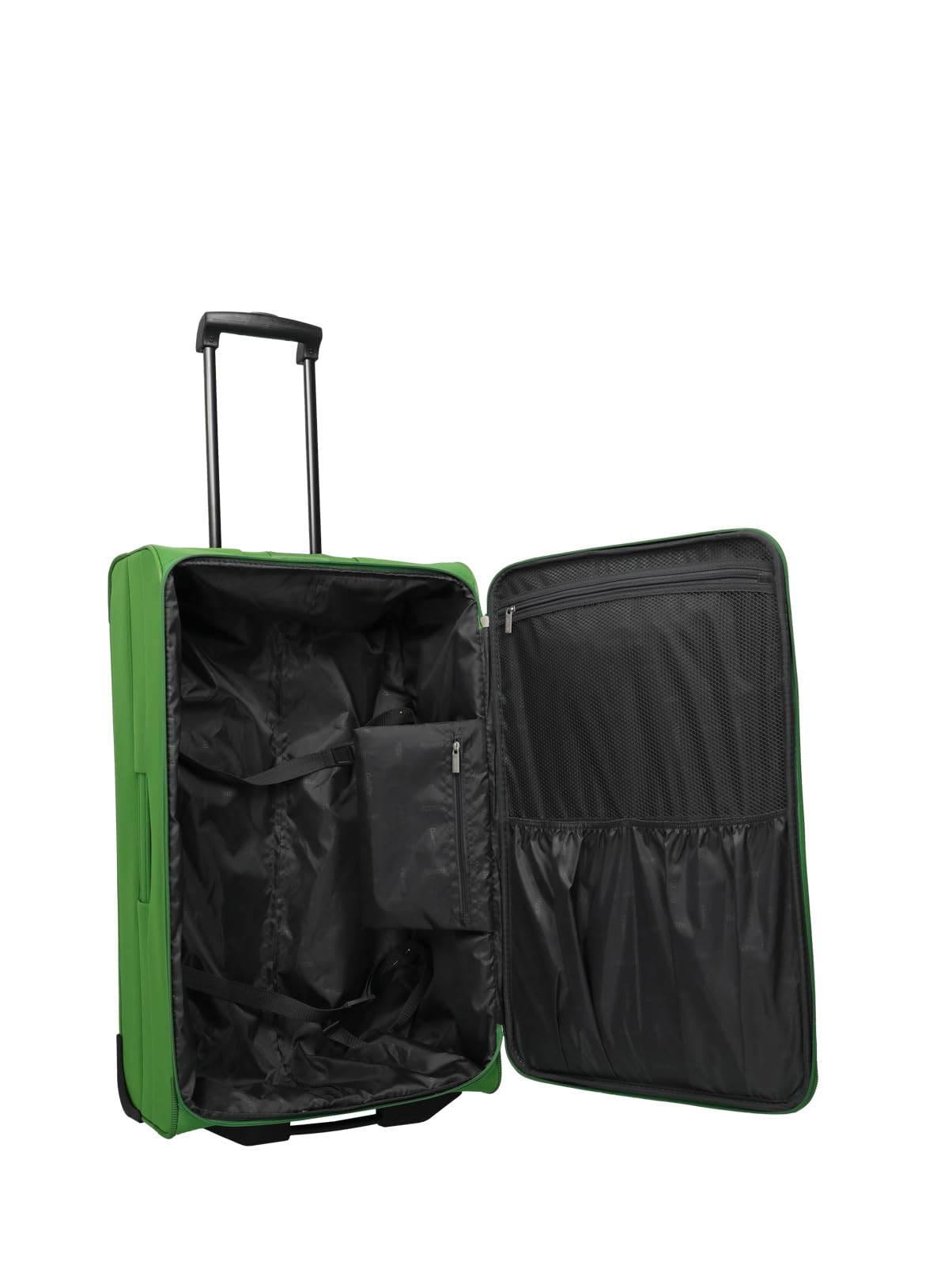 paklite Orlando walizka podróżna na 2 kółkach, średniej wielkości, klasyczna miękka walizka na kółkach o ponadczasowym wzornictwie, zielony, Trolley L (73 cm), Miękki wózek na kółkach z 2 kółkami
