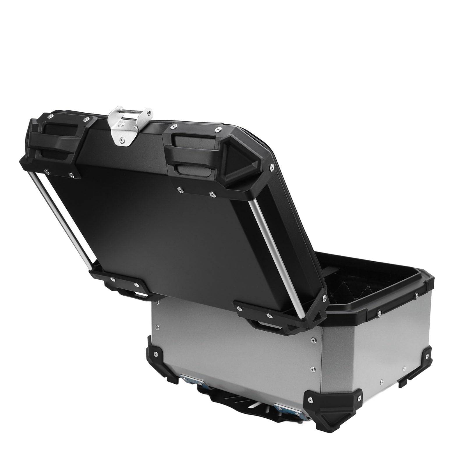 Generic Kufer Górny Motocykla o Pojemności 32 L z szybkozłączką. Wodoodporny do Wszystkich motocykli. Wytrzymały Stop Aluminium (SILVER)