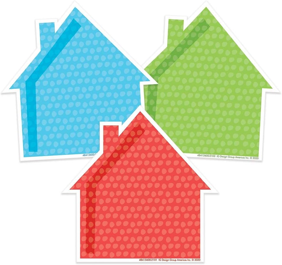 EurekaA Teachable Town Assorted Houses Paper Cut-Outs, Pack of 36
