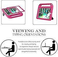 Vista 5 de LEDNICEKER Funda para niños para iPad 9.7 2018/2017 y iPad Air 2 - Protector de pantalla integrado a prueba de golpes con mango plegable para niños