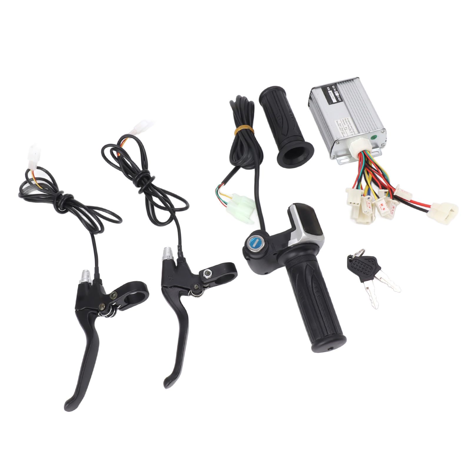 Set di Impugnature per Controller per Bici Elettrica con Acceleratore a Rotazione Durevole da 48 V e del Freno per Tricicli e Motocicli