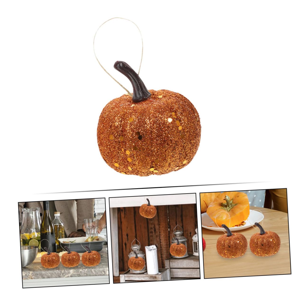 36 STK Kürbis Dekoration Dekorationen Wohnkultur Schmücken Halloween-Festival- Halloween-kürbis-Dekoration Dekorativer Gefälschter Modell Goldpulver Schaum