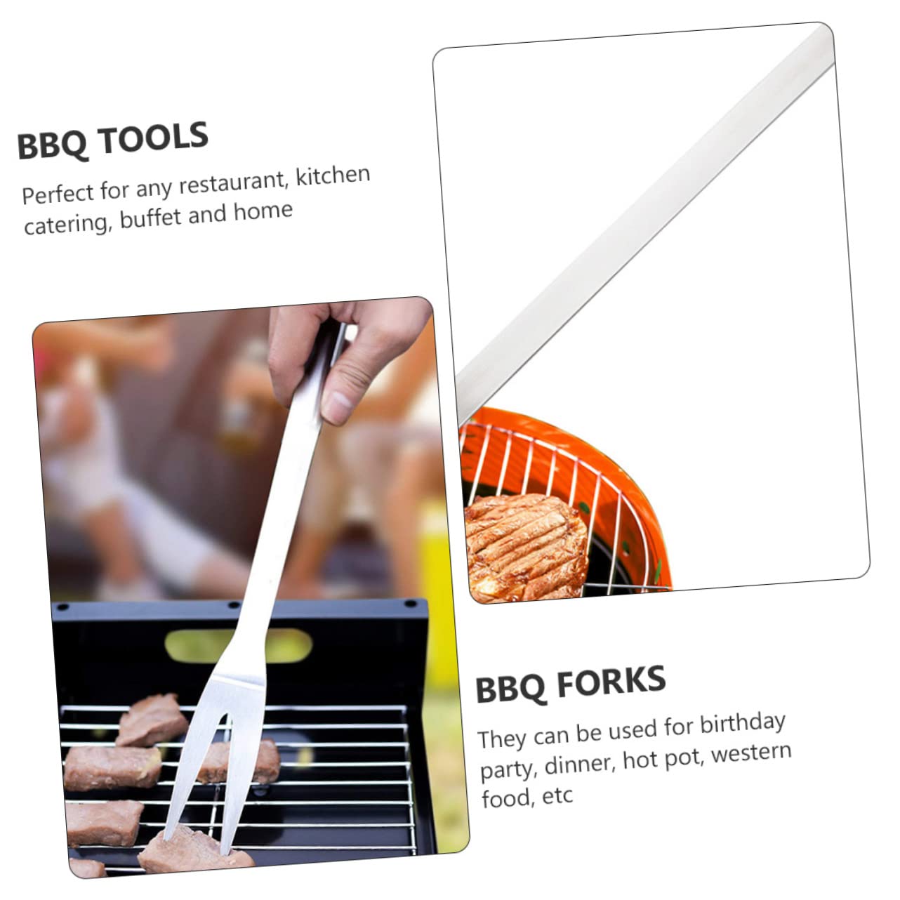 Toddmomy 4pezzi Forchette Barbecue Inossidabile Utensili Per Grigliate e Arrosti Per e Design