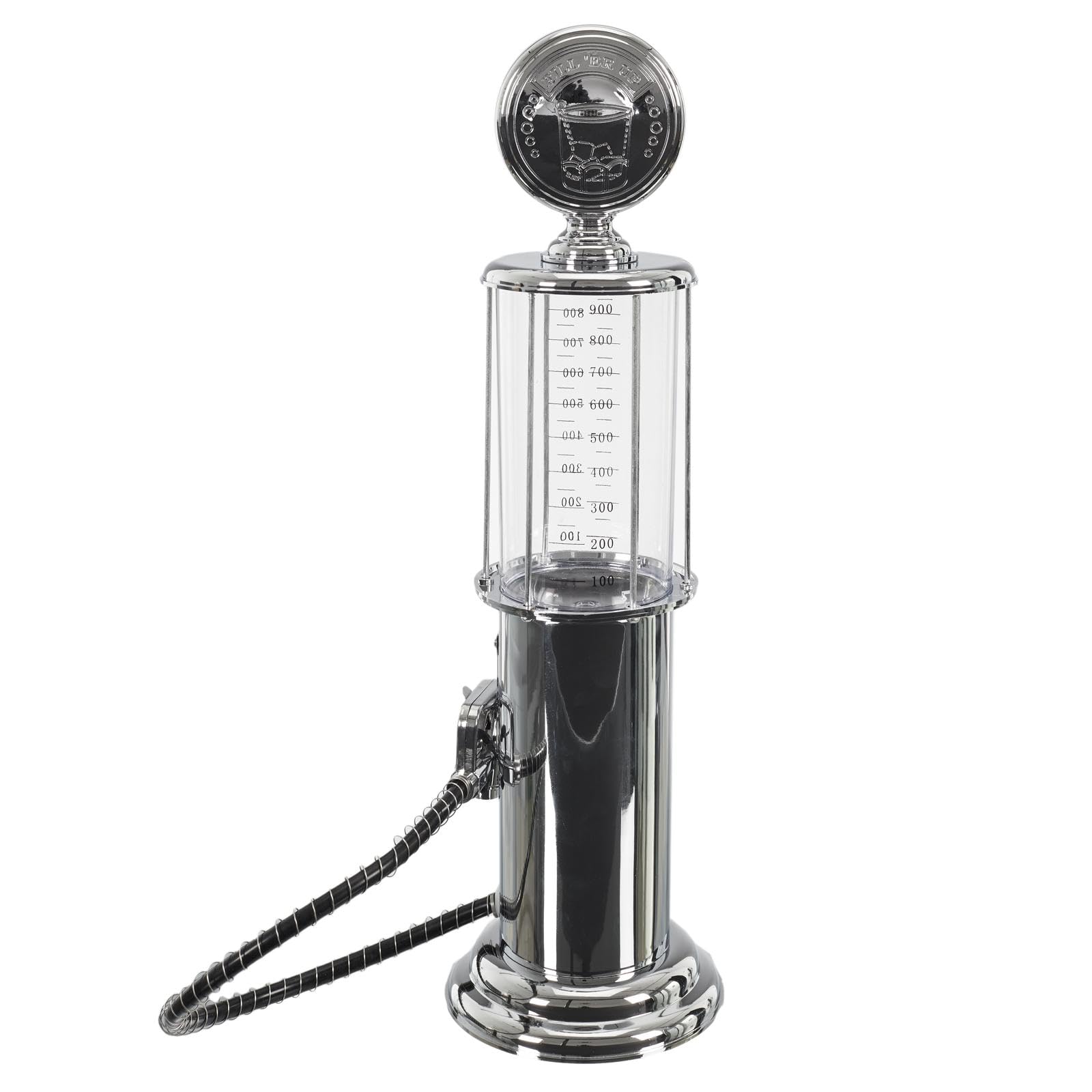 MISTER GADGet - KV7333 Distributeur de Boisson Vintage - Pompe À Essence 90cl - Conçu Pour Cocktails, Bières et Jus - Art de La Table - Inox - Idée Cadeau
