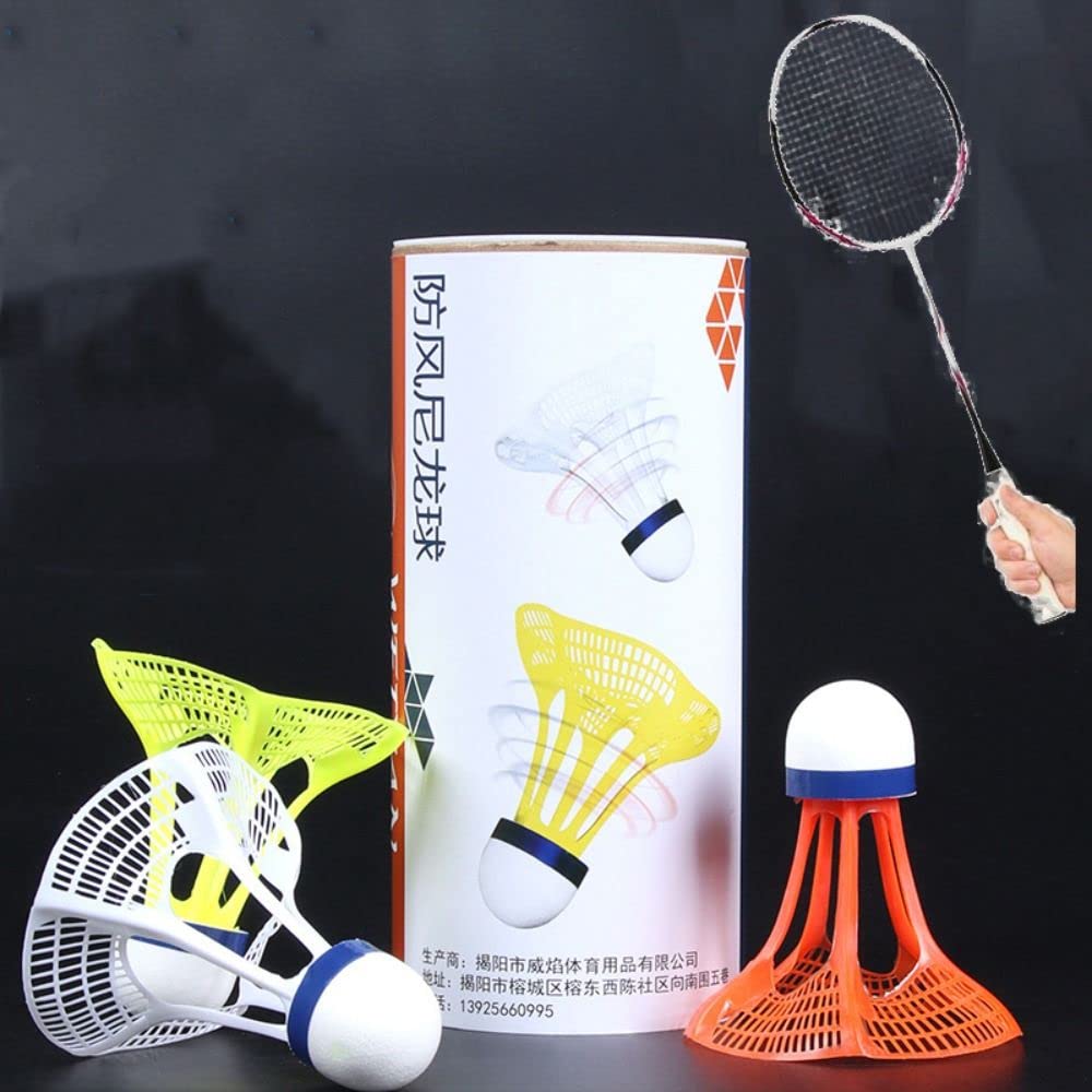 gofidin 3PCS Windproof Badminton Shuttlecock Ball Wind Resistance Training Accessoires Outdoor Sport Supplies Multicolor