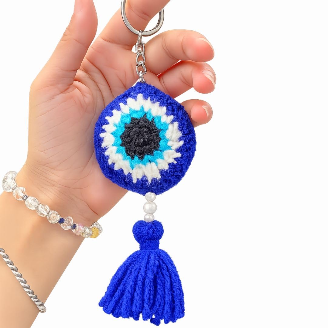 Handmade Crochet Bag Charm & Keychain for Women & Girls, Cute Knitted Key Ring, Premium Yarn Handmade Gift, Car Key Holder, Aesthetic Crochet Charm-image-33