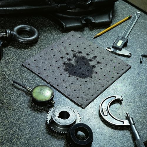 Image of PIG Absorbent Mat Pad in Dispenser Box | 10 inch W x 13 inch L | Heavyweight | Absorbs up to 12.8 oz. per pad | 50 Pads per Box | Protect Your Home Garage Basement | PM50837