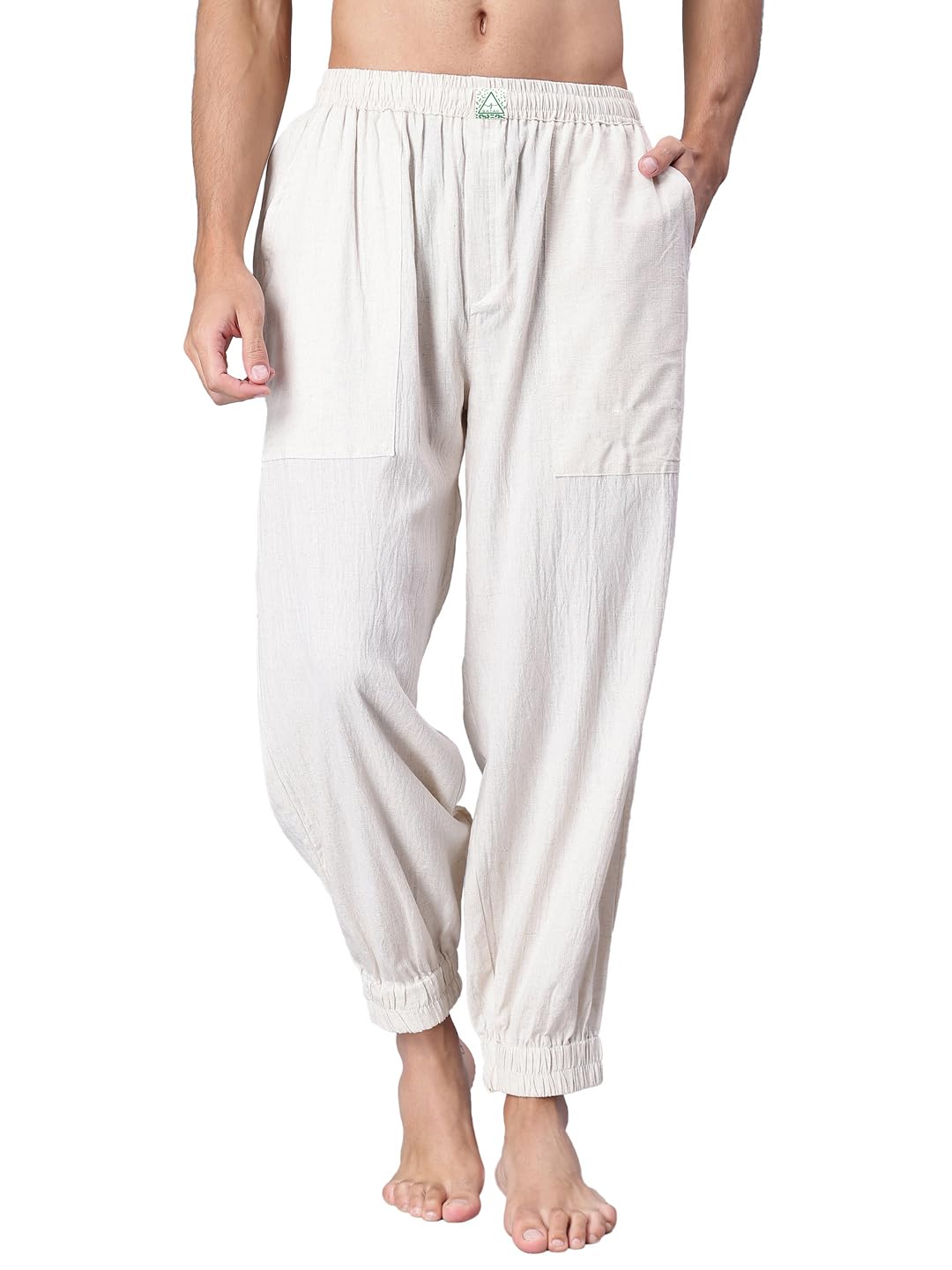 Men Pyjamas with Elasticated Waist Off White-image-2