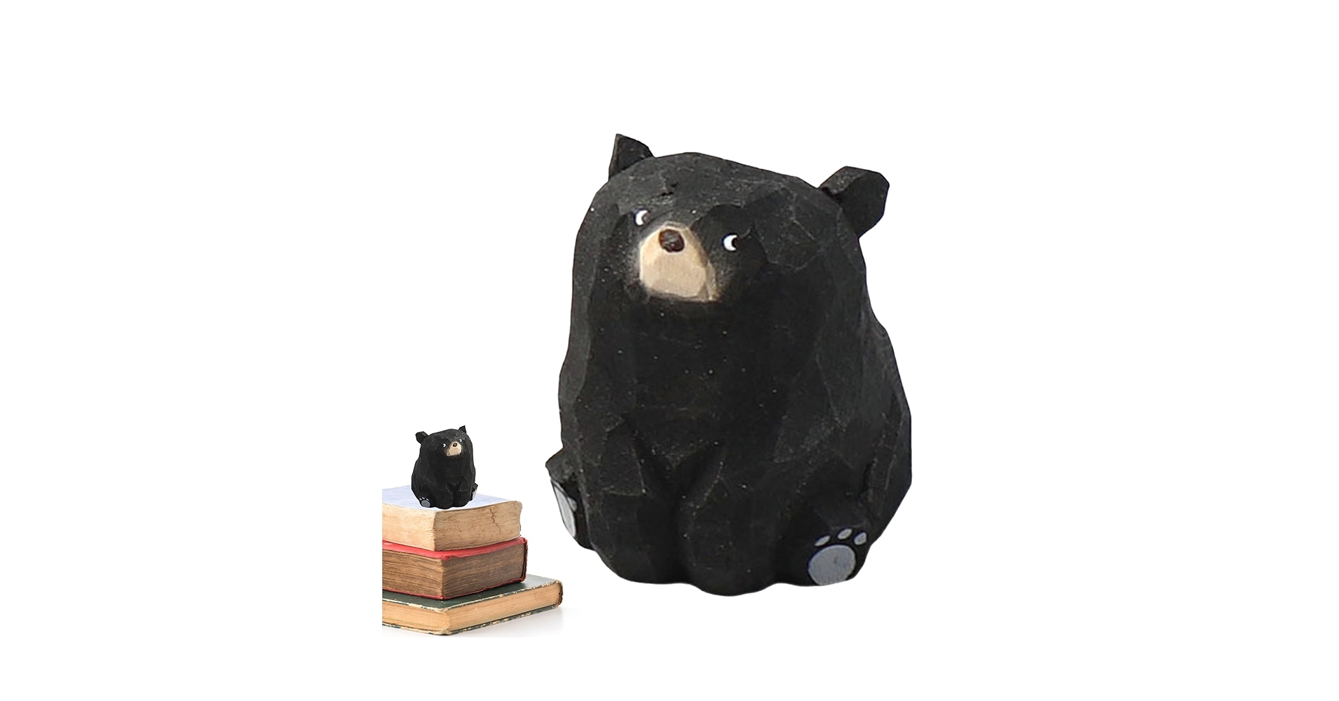 手彫り　熊　置物 Amazon.co.jp: 木彫りのクマ - ホームアクセサリー、木彫 りの