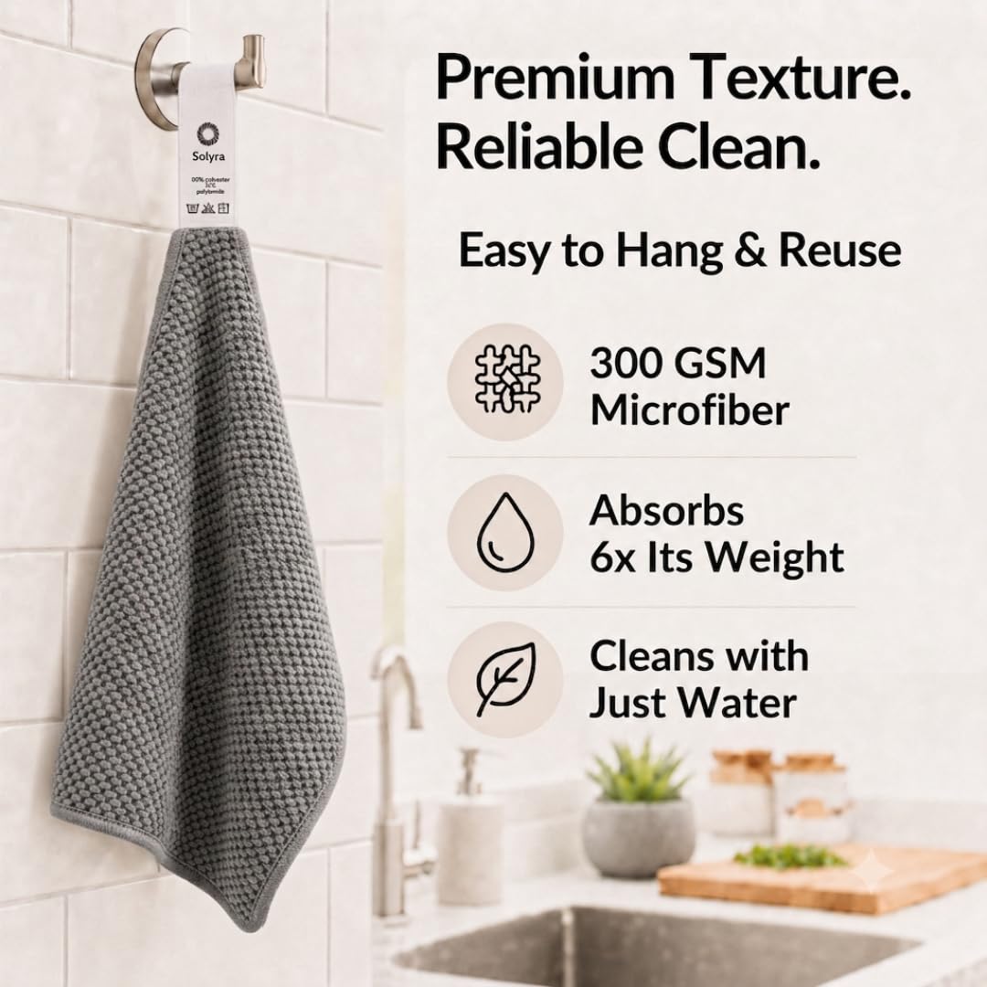Paquete de 6 paños de limpieza de microfibra, 12 x 12 pulgadas, beige, rosa, gris, paños de cocina reutilizables y paños de cocina, paños de cocina súper absorbentes para lavar platos, sin pelusas,