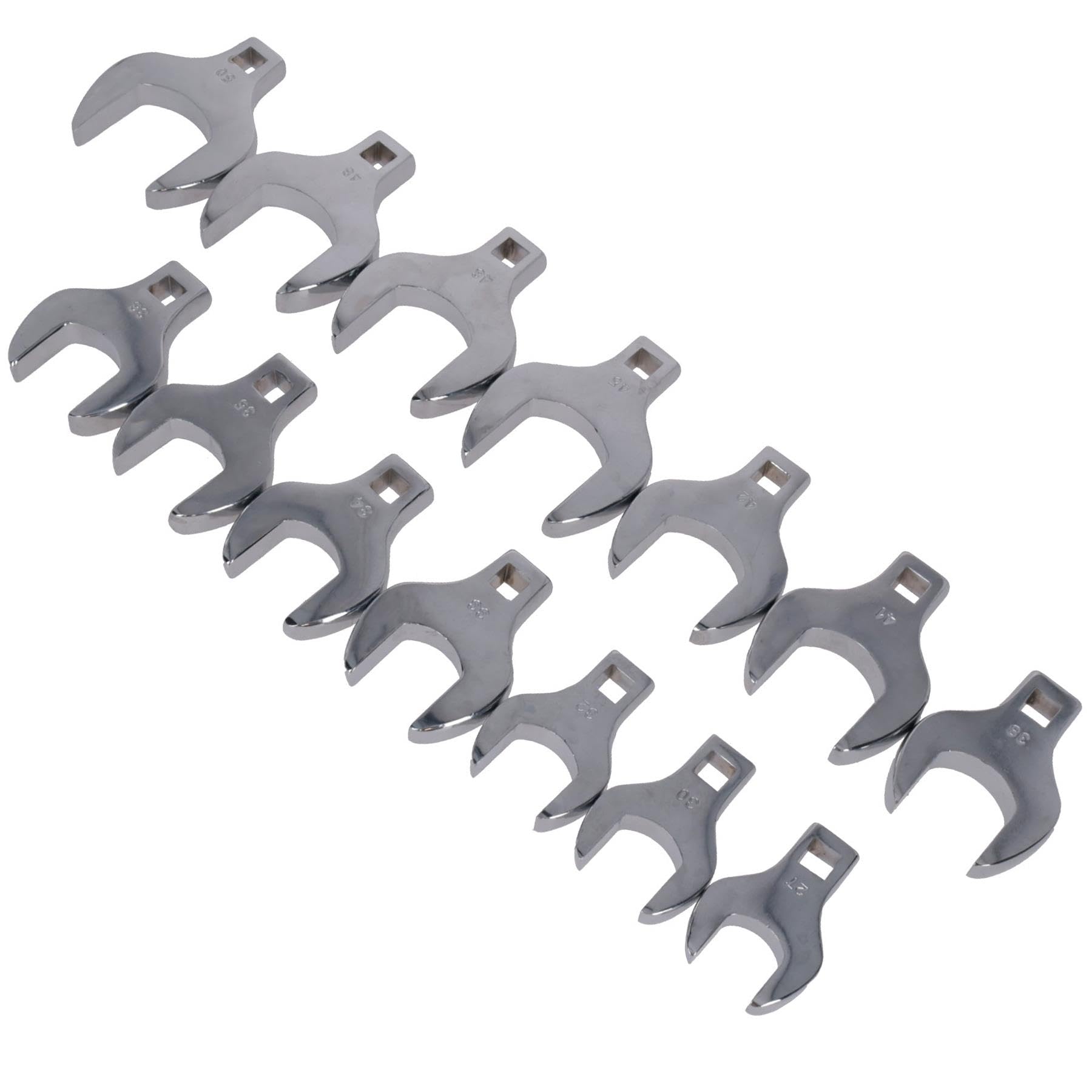 Ab Tools Silver Large Crowfoot Crowfeet Spanners Wrenches Metric Sizes 27 – 50Mm 14Pc