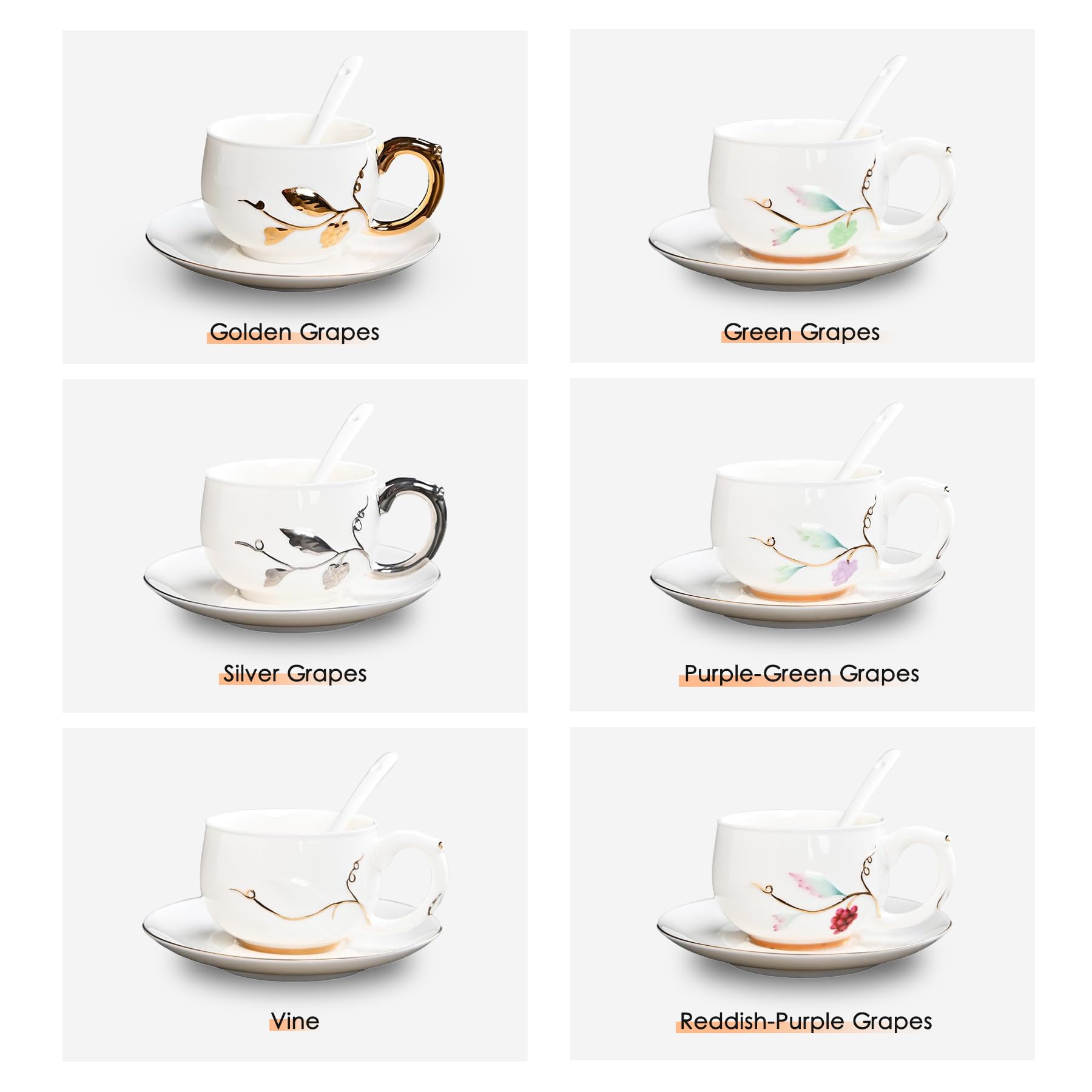 Mug à café en Porcelaine Fine Blanche Peinte à la Main, idéal pour Les Lattes, cappuccinos, thés et expressos, pour Les Amateurs de café, de thé de l'après-midi et de thé
