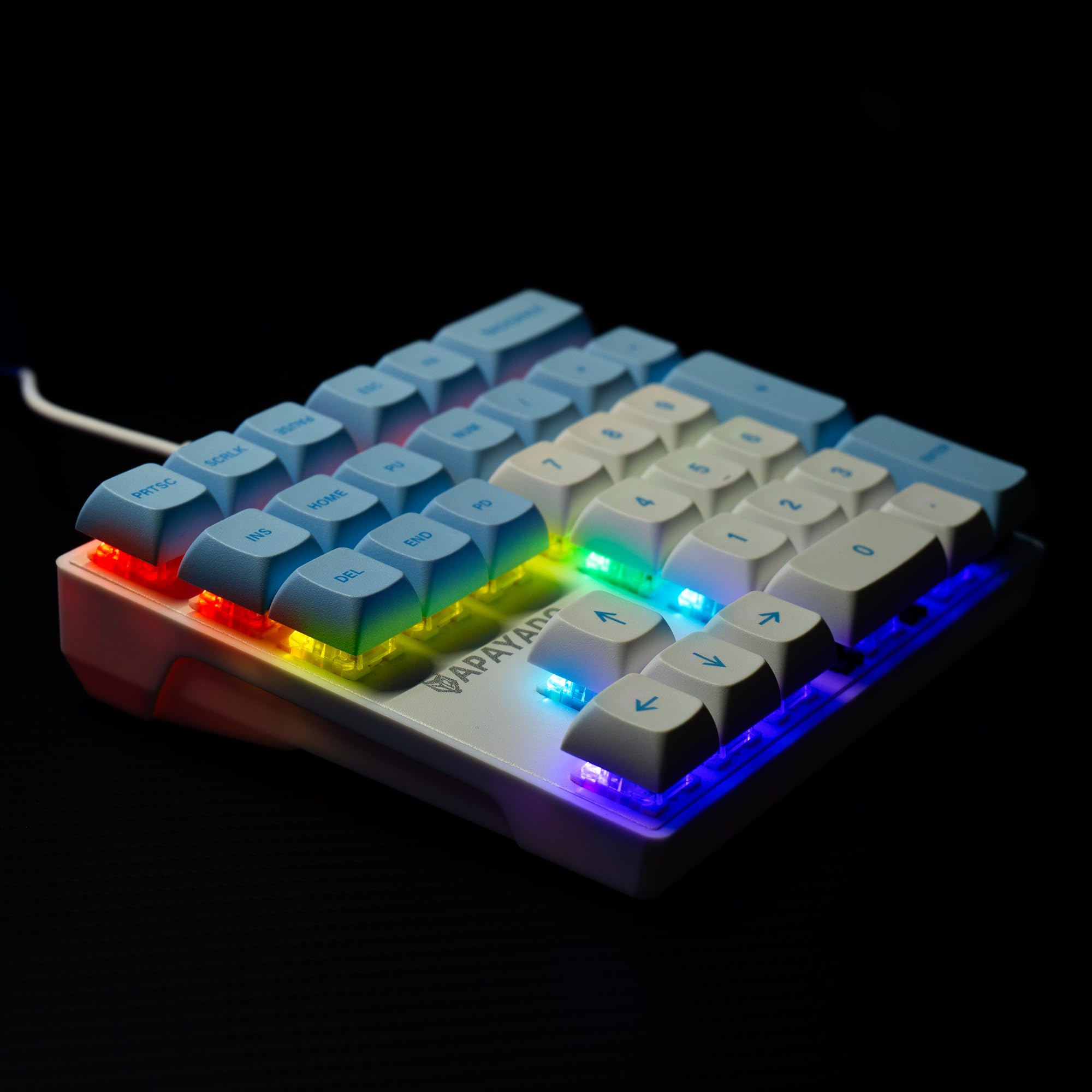 SIKAI CASE Tastiera Numerica Meccanica, Mini Tastiera Numerica RGB, Tastiera Contabile, Tastiera Numerica con Una Sola Mano, Tastierino Numerico USB Cablato, Tastiera Numerica per pc Portatile（Blu）