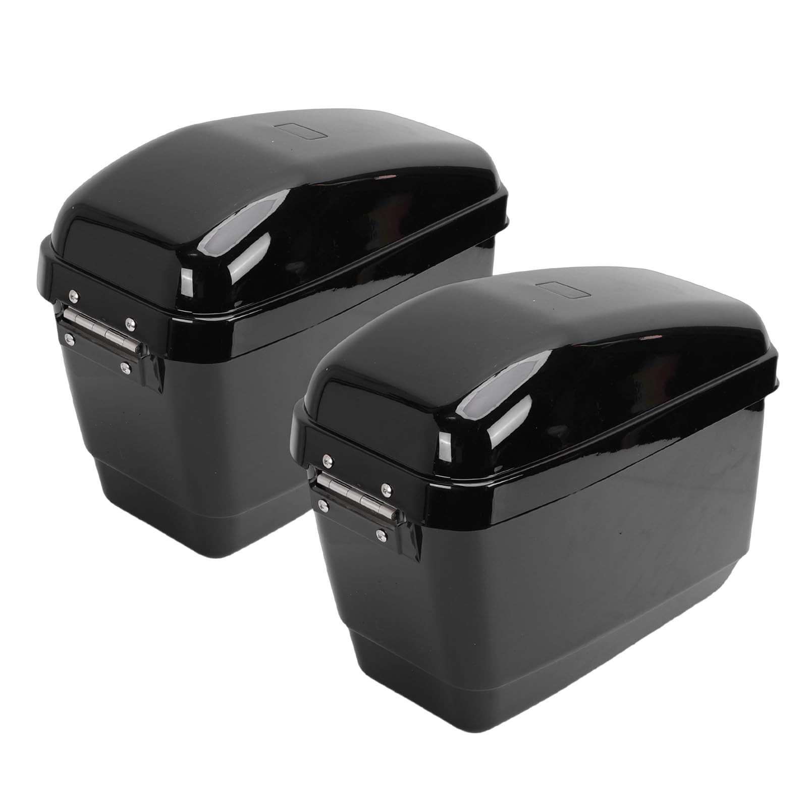Goshyda Borse Laterali Rigide per Moto Nere Lucide Universali in Plastica ABS Impermeabile capacità 45 Litri per Ciclisti Cruiser o