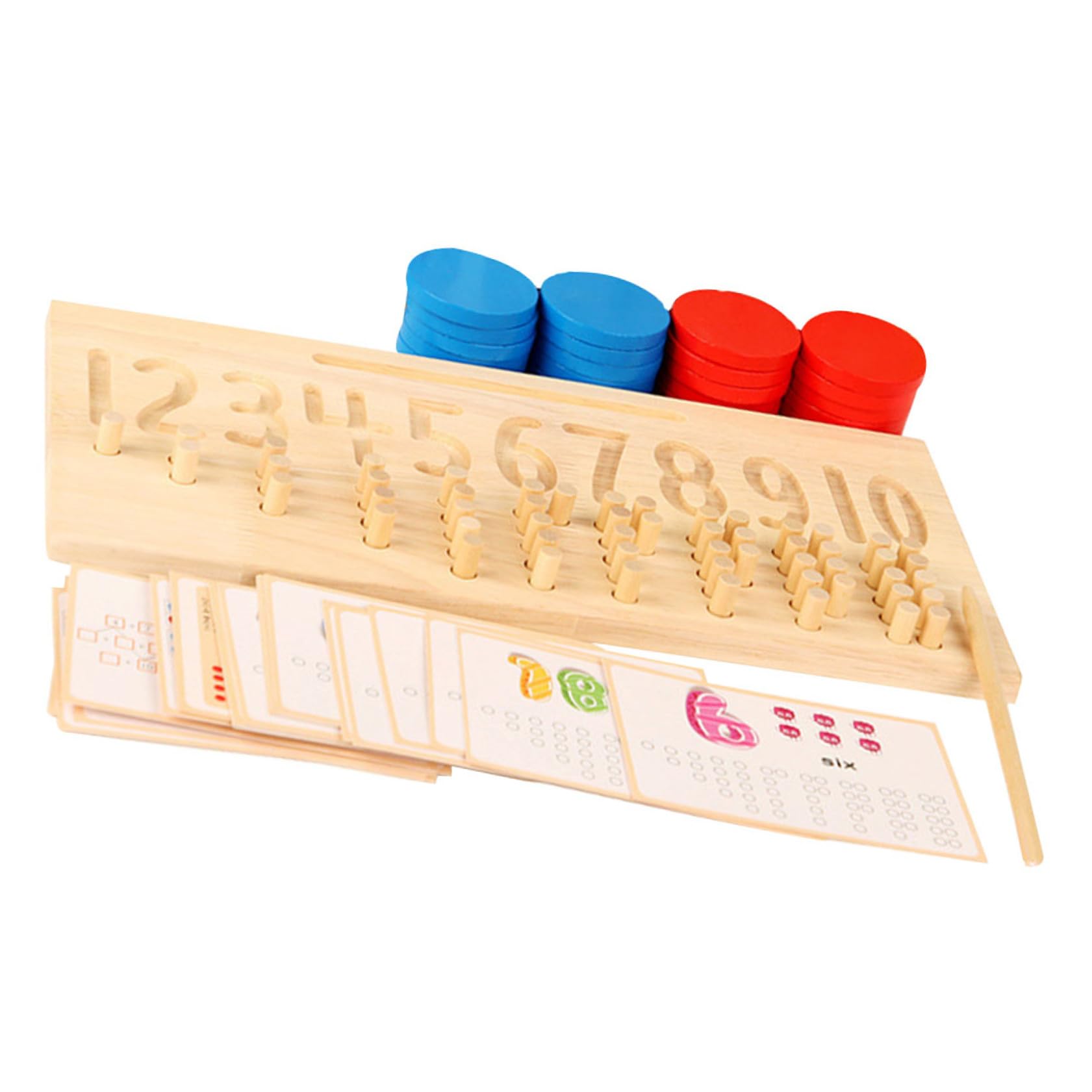 Juguete Educativo de Madera Números Cóncavos y Convexos para Preescolar, Tablero de Trazado Colorido para Niños, Desarrollo Cognitivo y Aprendizaje Matemático, Juego Didáctico