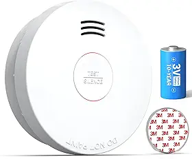 SITERWELL Detector de fumaça, bateria de 10 anos com sensor fotoelétrico, alarme de incêndio com bateria fraca e aviso de falha para casa e quarto, listado na UL217-9, GS525A, 1 pacote