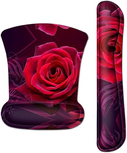 AORTDES - Juego de reposamuñecas ergonómico para teclado y mouse pad para reposamuñecas, duradero, cómodo y ligero, juego de espuma viscoelástica